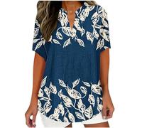 Maglietta Donna Cotone a Righe Maglietta Donna Oversize a Maniche Corte con Scollo a V Magliette Casual Allentate Pullover Top Maglietta Estiva Donna Magliette in Classico Donna Traspirante Casual Top