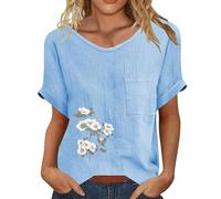 Maglietta Donna Cotone Oversize Camicette Eleganti Camicia Monopetto con A Pieghe da Donna,Modello Station Explosion,Modello da in Tinta Unita,con Maniche in Stile Europeo E Americano Blusa Manica