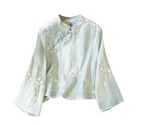 Maglietta Donna Curvy in Lino Maglietta Donna Estiva Maglietta a Manica 3/4 con Girocollo Tops Camicia Elegante Estiva Vintage Tinta Unita Tops Elegante Semplicità Blusa Abbigliamento Donna Offert
