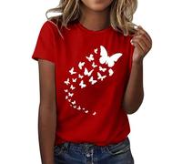 Maglietta Donna Eleganti Comoda Leggera Elegante Casual Tee Top Oversize Girocollo Classica Estive T Shirt Manica Corta Taglie Forti Basic Maglietta da Donna Larghe Vintage Moda Bianca Tee Bluse