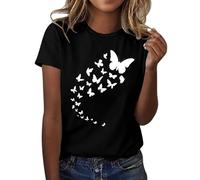 Maglietta Donna Eleganti Comoda Leggera Elegante Casual Tee Top Oversize Girocollo Classica Estive T Shirt Manica Corta Taglie Forti Basic Maglietta da Donna Larghe Vintage Moda Bianca Tee Bluse