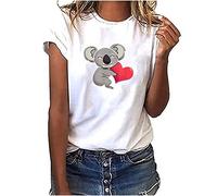 Maglietta Donna Estiva Moda a Maniche Corte Top da Donne Economia Casual 3D Stampa T-Shirt Ragazza Casual Sciolto Sportivi Magliette Ragazze Elegante Moda Manica Corta Shirt Camicia