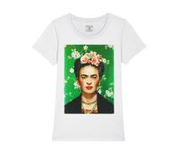 Maglietta Donna Frida Kahlo Autoritratto Fiori Flowers Mexican Art T-shirt Girl