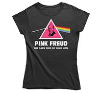 Maglietta Donna, Idea Regalo per Le appassionate di filosofia e psicoanalisi, Pink Freud The Dark Side of Your Mom (Nero, XS)