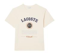 Maglietta Donna Lacoste Slim Fit Interlock Print - ecru white - Beige (M)