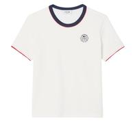 Maglietta Donna Lacoste Ultra Dry Tennis Heritage Badge - white/navy blue - Bianco (M)