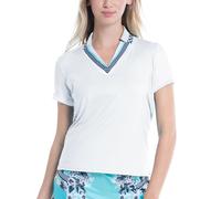 Maglietta Donna Lucky in Love Cool Urbana Geo Mod Notch Short Sleeve - white - Bianco (XS)