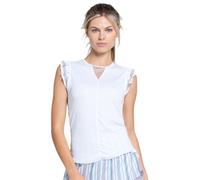 Maglietta Donna Lucky in Love Lucky Club Premier Ruffle Tank - Bianco (XS)