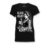 Maglietta donna nera Heart Pin Up Shake Nero L