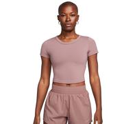 Maglietta Donna Nike One Fitted Dri-Fit Short Sleeve Top - smokey mauve/black - Rosa (XL)
