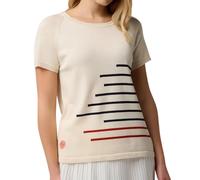 Maglietta Donna Roland Garros Heritage Lines - white/clay - Beige (L)