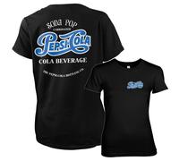Maglietta Donna T-Shirt Pepsi Soda Pop Ufficiale Con Licenza, Nera, Blu