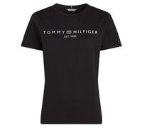 Maglietta Donna Tommy Hilfiger Regular Corp Logo C-NK SS - Nero