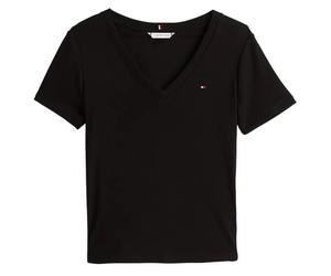 Maglietta Donna Tommy Hilfiger Slim Cody V-NK Short Sleeves - Nero (S)