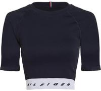 Maglietta Donna Tommy Hilfiger Slim Seamless Cropped SS Tee - desert sky - Blu (L)