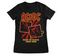 Maglietta Donna Ufficialmente Licenziata AC/DC - Back In Black Tour 1980
