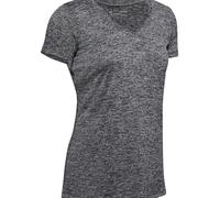 Maglietta Donna Under Armour Women's Tech Twist V-Neck - black/metallic silver - Grigio (XS)