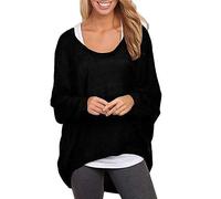 Maglietta Donne sciolte Maglione Mantello Allentato Monospalla Cardigan Lavorato a Maglia Apri Maglione Allentato Sexy Scollo a V Maglione Maglione (5, XL)