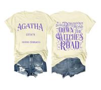 Maglietta Down The Witches Road, Agatha Harkness, Giallo Cremoso., S
