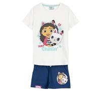Maglietta e pantaloncini Gabby's Dollhouse - Blu e bianco - Taglia 5 anni - Realizzati in 100% cotone 220 g/m2 - Stampa dei pantaloni Gabby e delle zampe - Prodotto originale disegnato in Spagna