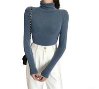 Maglietta elasticizzata da donna a collo alto, a maniche lunghe, aderente | Per un design slim fit, taglio aderente, silhouette lusinghiera, ideale come strato di base