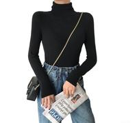 Maglietta elasticizzata da donna a collo alto, a maniche lunghe, aderente | Per un design slim fit, taglio aderente, silhouette lusinghiera, ideale come strato di base