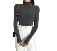 Maglietta elasticizzata da donna a collo alto, a maniche lunghe, aderente | Per un design slim fit, taglio aderente, silhouette lusinghiera, ideale come strato di base