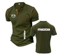 Maglietta Elasticizzata Henley da Uomo Polo per M.AZ.da Stampata A Maniche Corte Patchwork T-Shirt con Colletto Alto Fitness Mezza Manica-JunlvS||3X_l