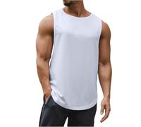Maglietta Elegante Uomo Bianche Canottiera Traspirante Fit Canotta Basket Aderente Nera Slim Bianca Smanicata Sportiva Maglie Nere Uomo Running Cotone Senza Maniche T Shirt Nera Bianco M