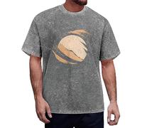 Maglietta estiva a maniche corte da uomo, leggera, alla moda, primaverile, casual, a maniche corte, girocollo, con stampa mimetica, per sport al chiuso e all'aperto, vita quotidiana, Grigio, XXL