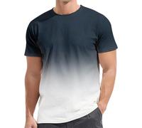 Maglietta estiva a maniche corte da uomo, leggera, casual, alla moda, tinta unita, sfumata, a maniche corte, per sport al chiuso e all'aperto, vita quotidiana, Marina Militare, 4XL