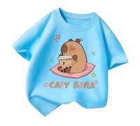 Maglietta Estiva a Maniche Corte per Bambine, Casual, con Scollo Rotondo e Stampa, Comoda da Indossare Tutti i Giorni, per la Scuola e per Il Gioco all'aperto.#G