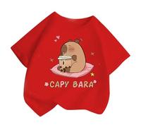 Maglietta Estiva a Maniche Corte per Bambine, Casual, con Scollo Rotondo e Stampa, Comoda da Indossare Tutti i Giorni, per la Scuola e per Il Gioco all'aperto.#G