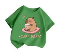 Maglietta Estiva a Maniche Corte per Bambine, Casual, con Scollo Rotondo e Stampa, Comoda da Indossare Tutti i Giorni, per la Scuola e per Il Gioco all'aperto.#G