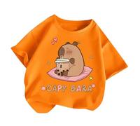 Maglietta Estiva a Maniche Corte per Bambine, Casual, con Scollo Rotondo e Stampa, Comoda da Indossare Tutti i Giorni, per la Scuola e per Il Gioco all'aperto.