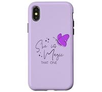 Maglietta estiva da donna con scritta in inglese "She is Magic That One" Custodia per iPhone X/XS