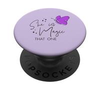 Maglietta estiva da donna con scritta in inglese "She is Magic That One" PopSockets PopGrip Adesivo