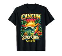 Maglietta Estiva per Vacanze Tropicali Cancun Mexico Surf And Sun Crew Maglietta