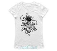 MAGLIETTA ETICHETTA KRAKEN RUM pirati pirates label octopus heart T-SHIRT GIRL