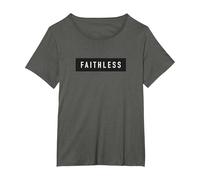 Maglietta Faithless Motivational Fedele Maglietta, Donna Plus-Size, Asfalto, 1X