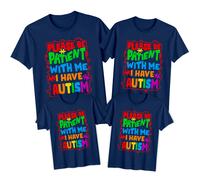 Maglietta Family Please Be Patient Autism Awareness Day Tee Spectrum...