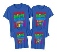 Maglietta Family Please Be Patient Autism Awareness Day Tee Spectrum...