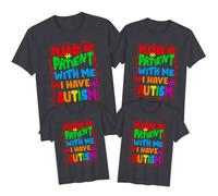 Maglietta Family Please Be Patient Autism Awareness Day Tee Spectrum...
