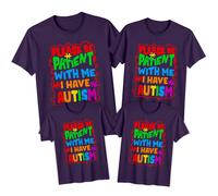 Maglietta Family Please Be Patient Autism Awareness Day Tee Spectrum...
