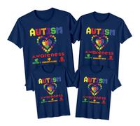 Maglietta Family Puzzle Heart Autism Awareness Day Tee Spectrum Acceptance #AD
