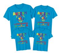 Maglietta Family Puzzle Heart Autism Awareness Day Tee Spectrum Acceptance #AD
