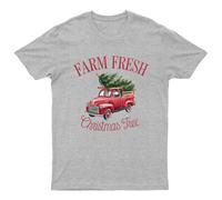 Maglietta Farm Fresh Christmas Tree Unisex Regalo Retrò Divertente Donna...