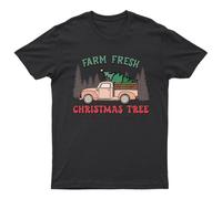 Maglietta Farm Fresh Christmas Tree Unisex Regalo Retrò Divertente Donna...