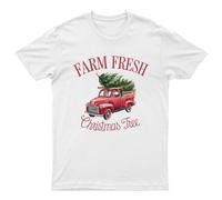 Maglietta Farm Fresh Christmas Tree Unisex Regalo Retrò Divertente Donna...