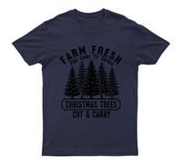Maglietta Farm Fresh Christmas Trees Unisex Regalo Retrò Divertente Donna...